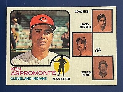 1973 Topps Baseball #449 Ken Aspromonte Indians Coaches PSA 9 Mint