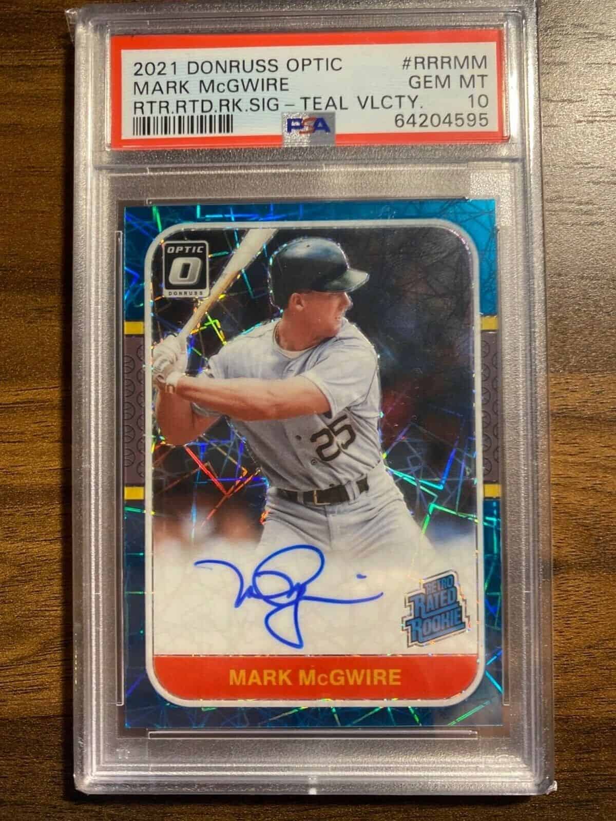 Mark McGwire Psa 10 Retro Rated Rookie On Card Autograph 1635 Teal Velocity