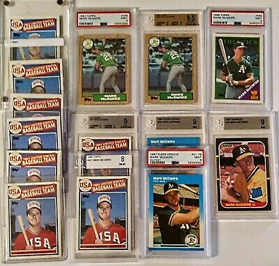 Wow!! NO RESERVE McGwire Graded Baseball Card Lot, RCs 85 Topps #401 BGS, PCGS!