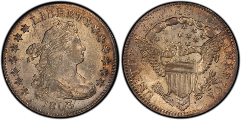 1803 MS 64 Draped bust dime