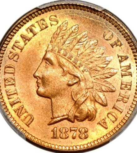 1878 Indian Head Cent PCGS MS 65 RD Snow 2 MPD Pop 10 TOP POP PhotoSeal