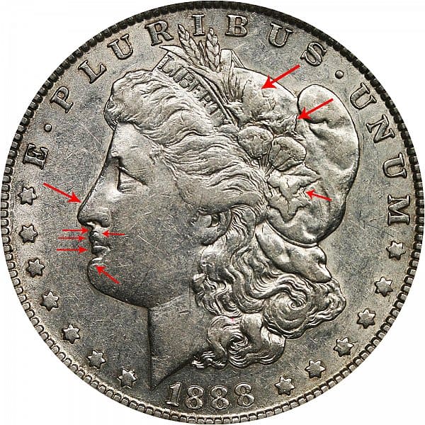 1888-O Double-Die Obverse “Hot Lips”