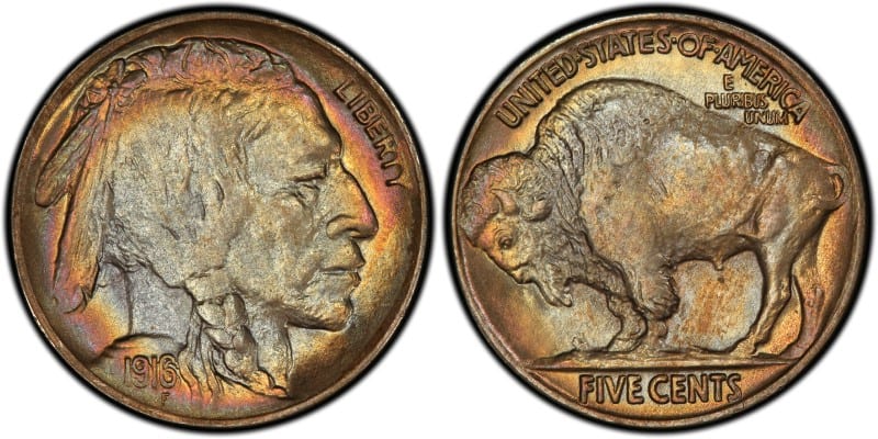 1916 MS 64 DDO Buffalo nickel