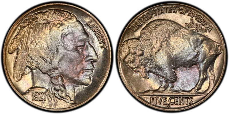 1927 S MS 66 Buffalo nickel