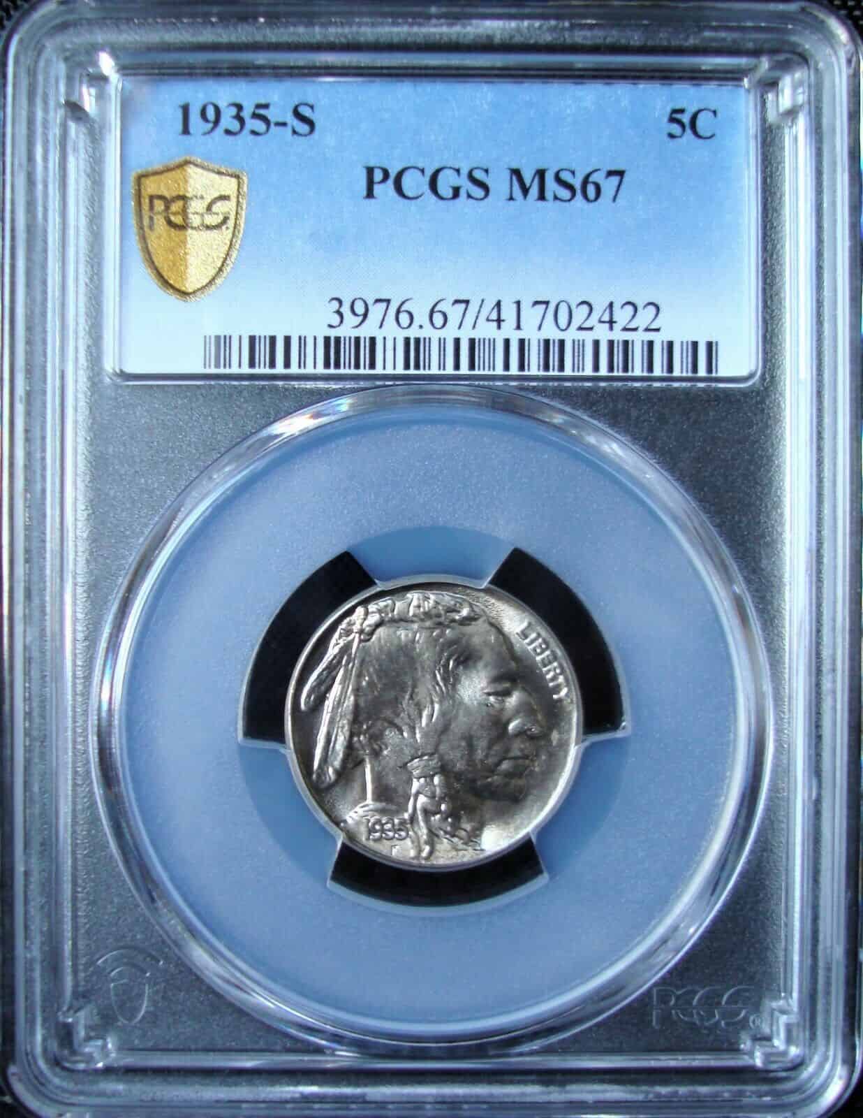 1935-S Buffalo Nickel - PCGS MS 67 - Gold Shield