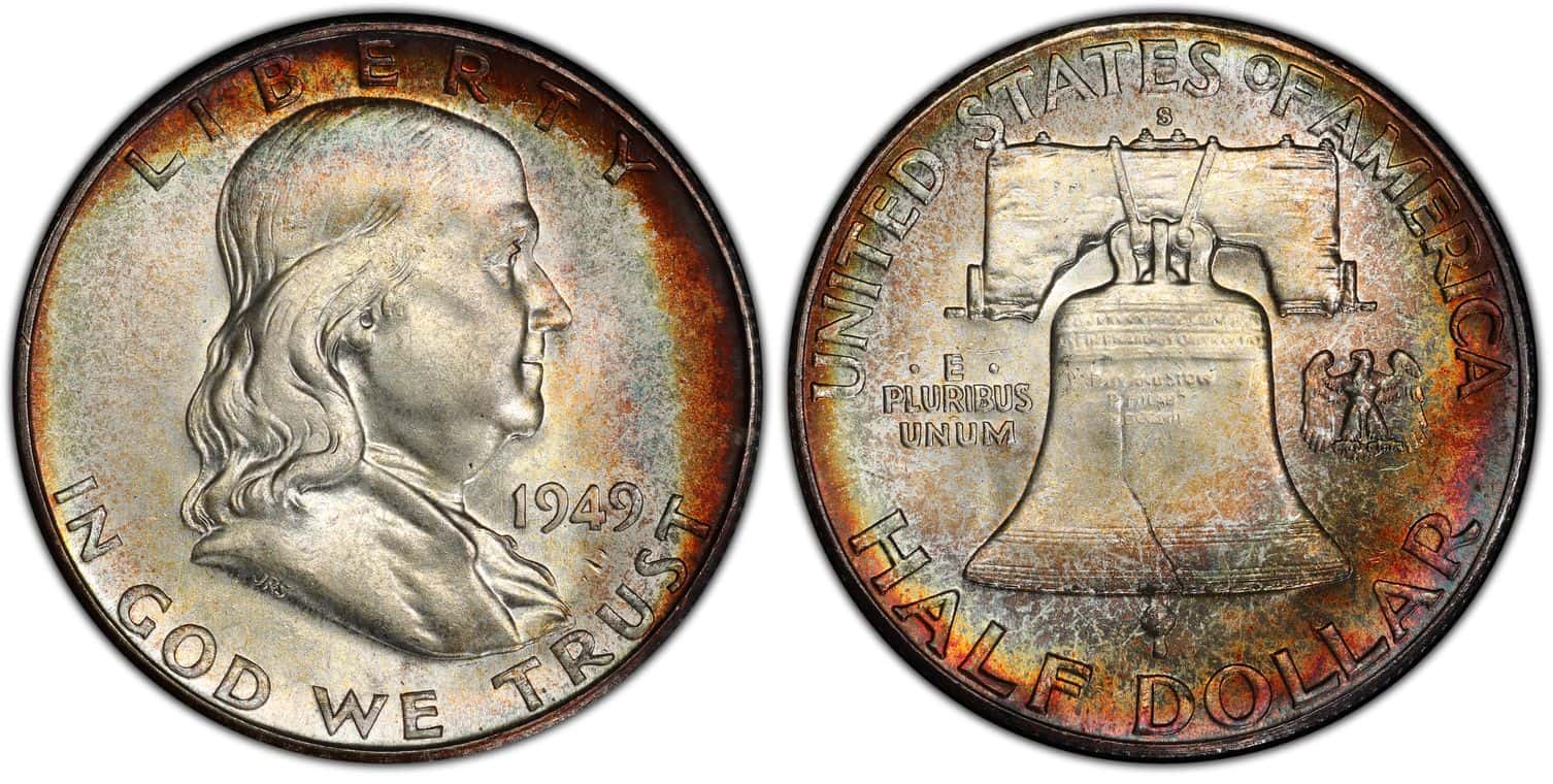1949 S MS 67+ FBL Franklin half dollar