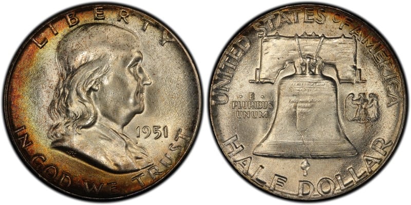 1951 MS 67+ FBL Franklin half dollar