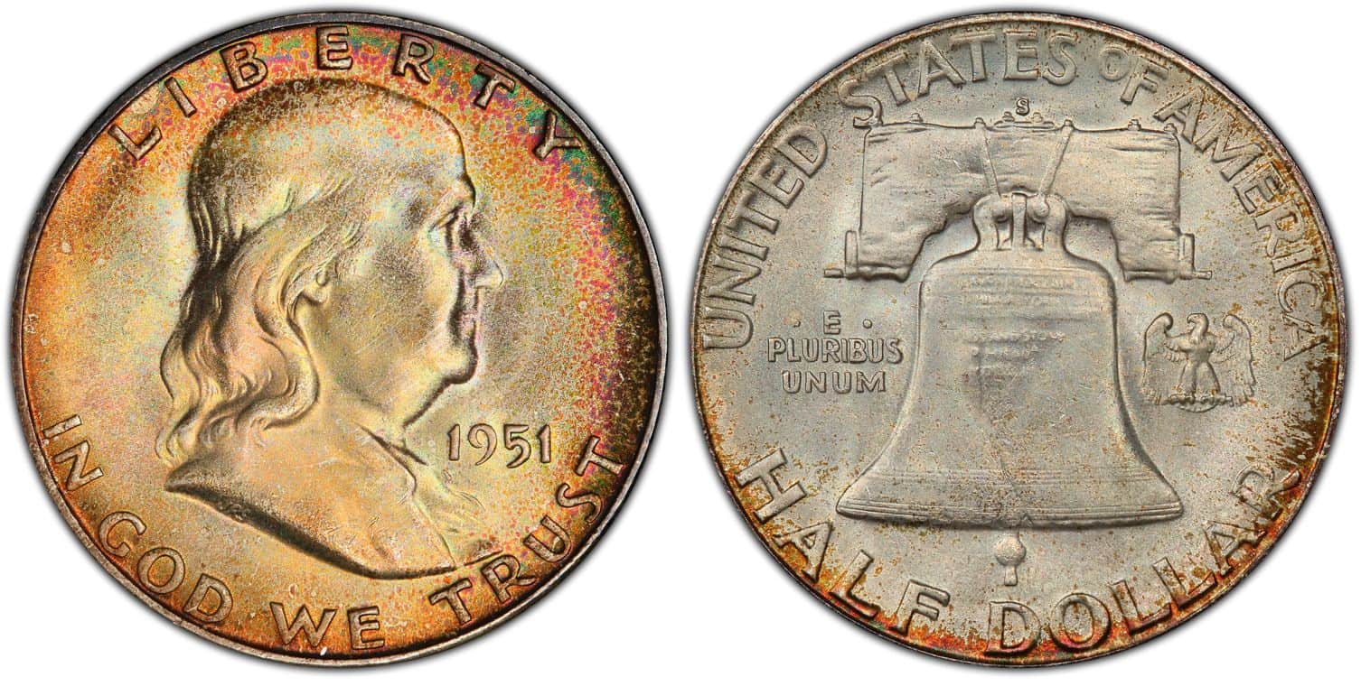 1951 S MS 67 FBL Franklin half dollar