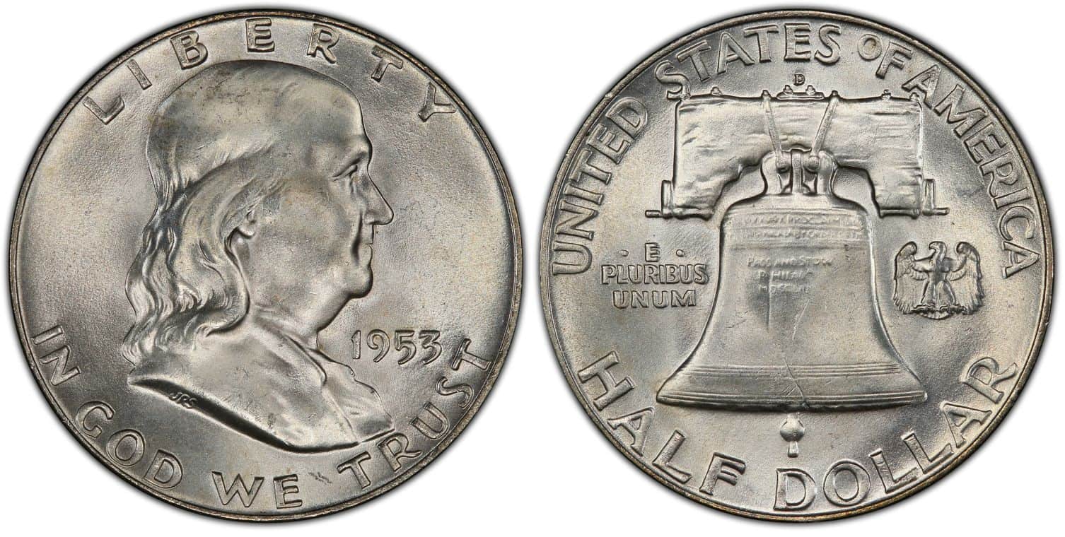 1953 D MS 67 FBL Franklin half dollar