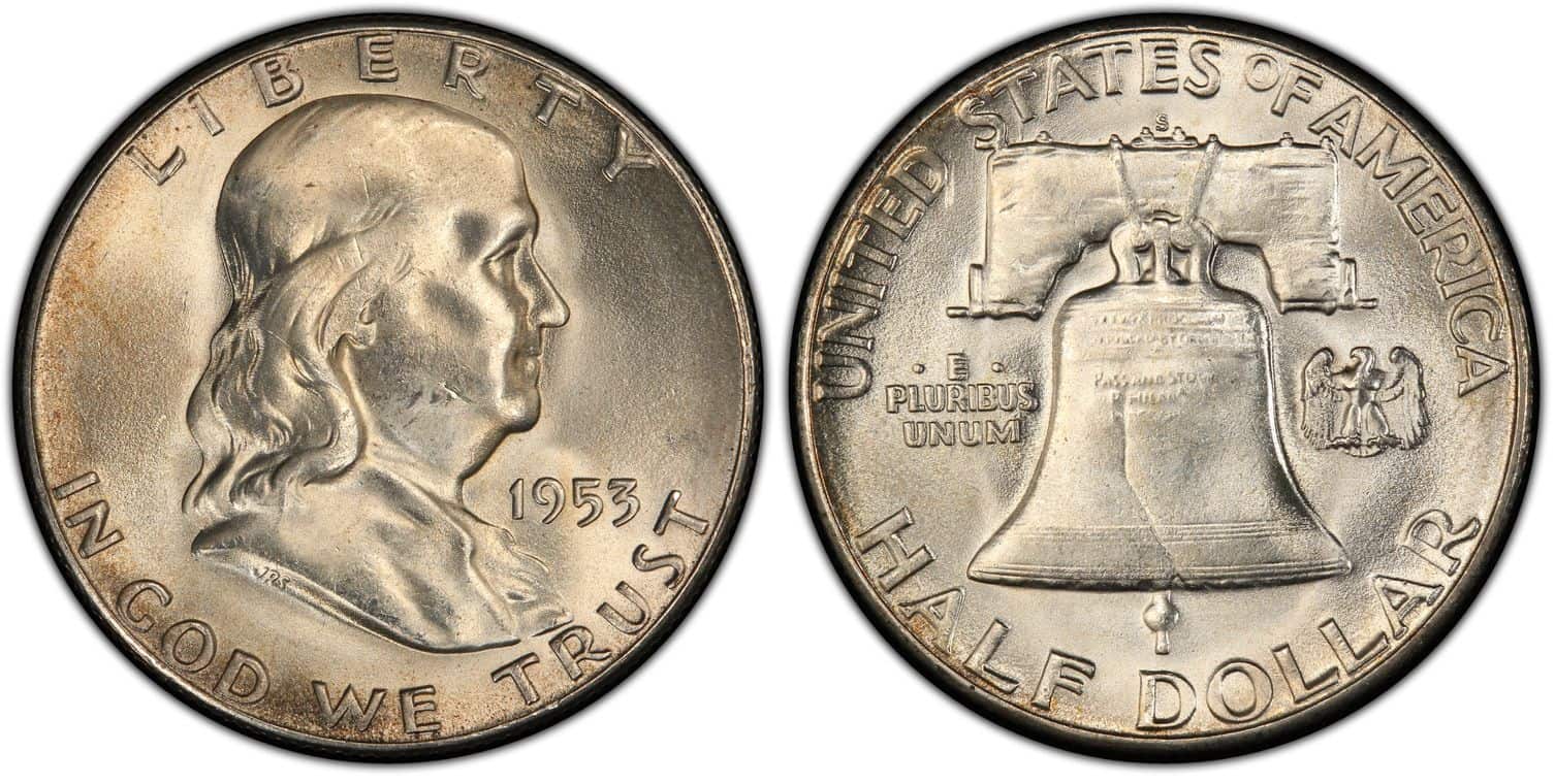 1953 S MS 66 FBL Franklin half dollar