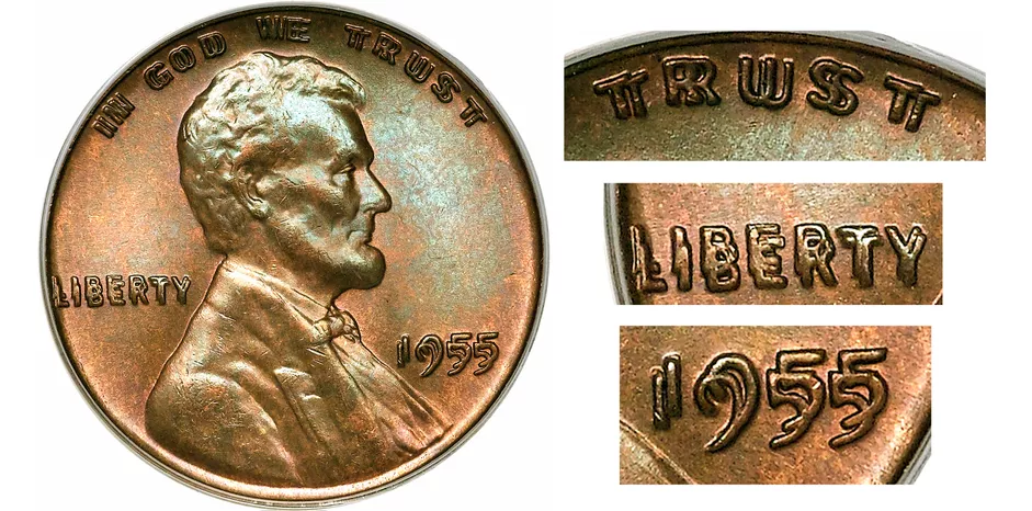 1955 Lincoln Wheat Penny (Double Die)