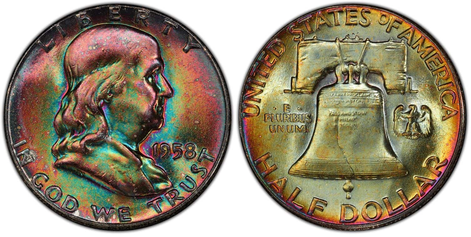 1958 MS 66 FBL Franklin half dollar