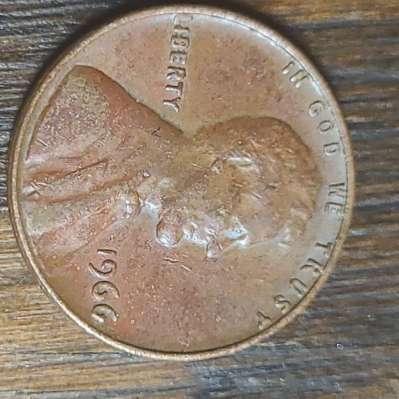 1966 Penny No Mint Mark Red