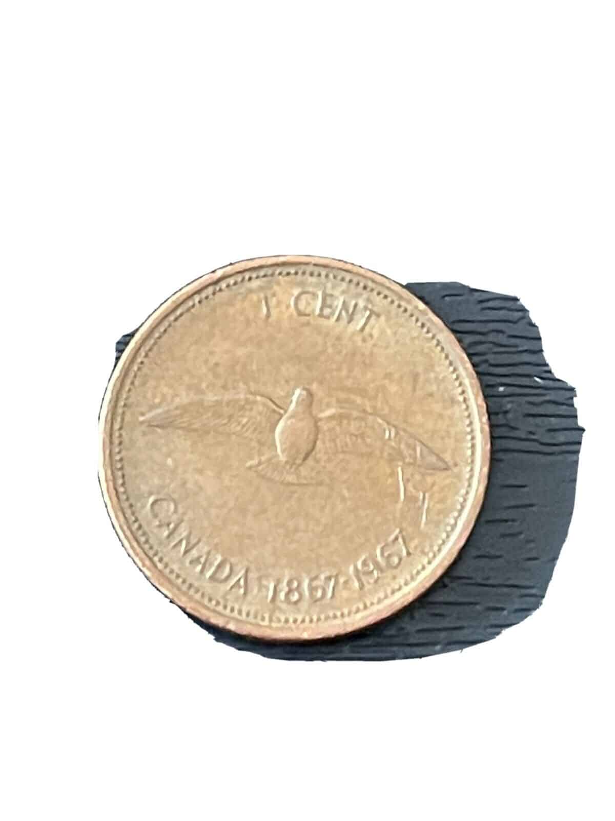 1967 Canada Penny Dove 1 Cent Copper Canadian Coin