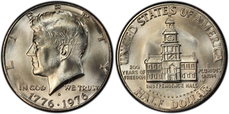 1976 D MS Genuine Kennedy half-dollar