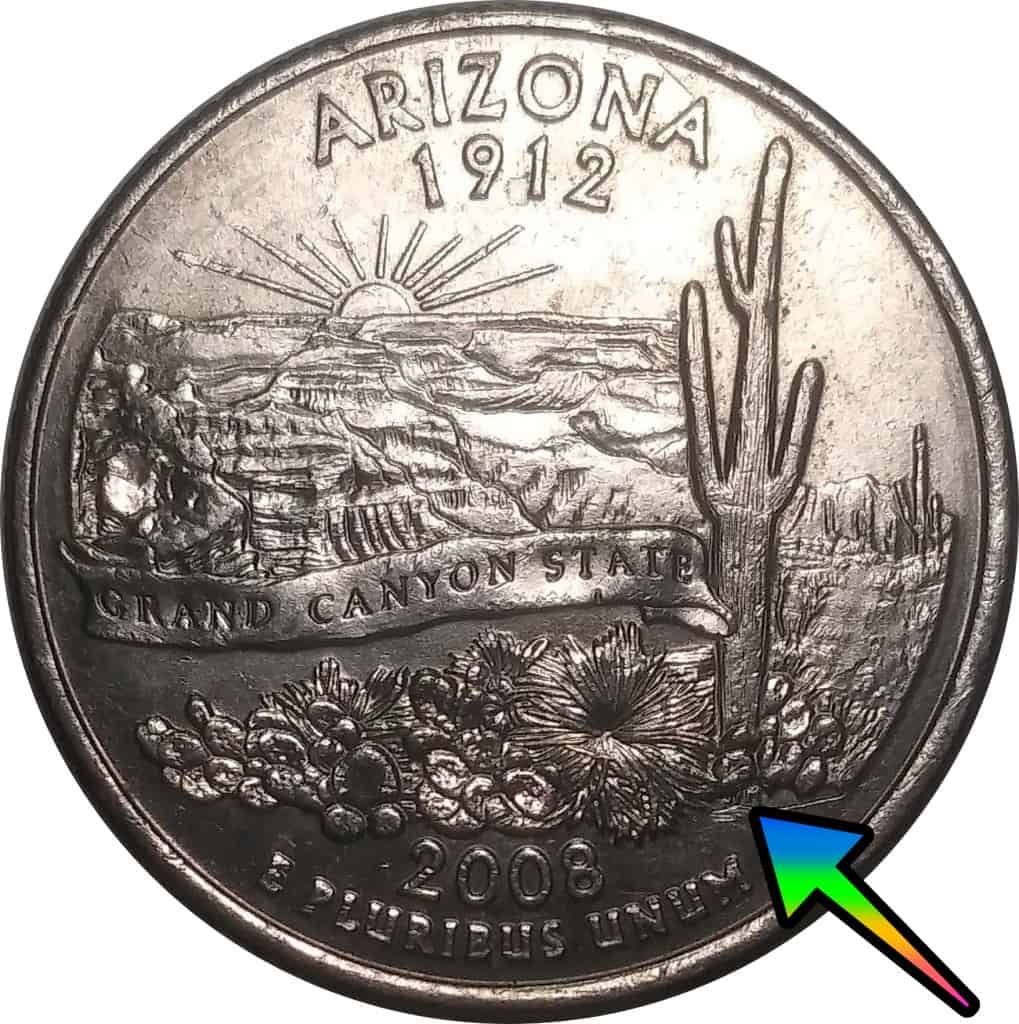 2008 Arizona Quarter (Die Break)