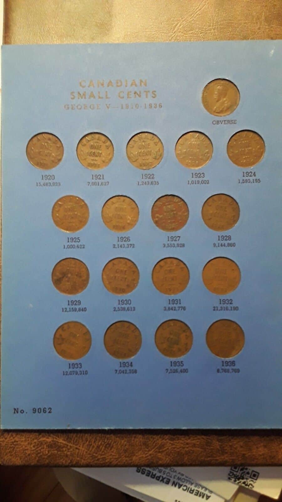 Canadian Small Cent Collection Includes 1922232425 1920 To 197