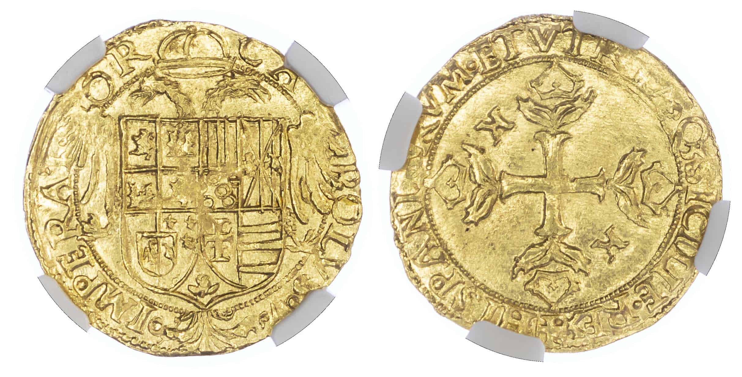 Italy, Naples, Charles V (1516-1556), gold Scudo d’oro, NGC MS64