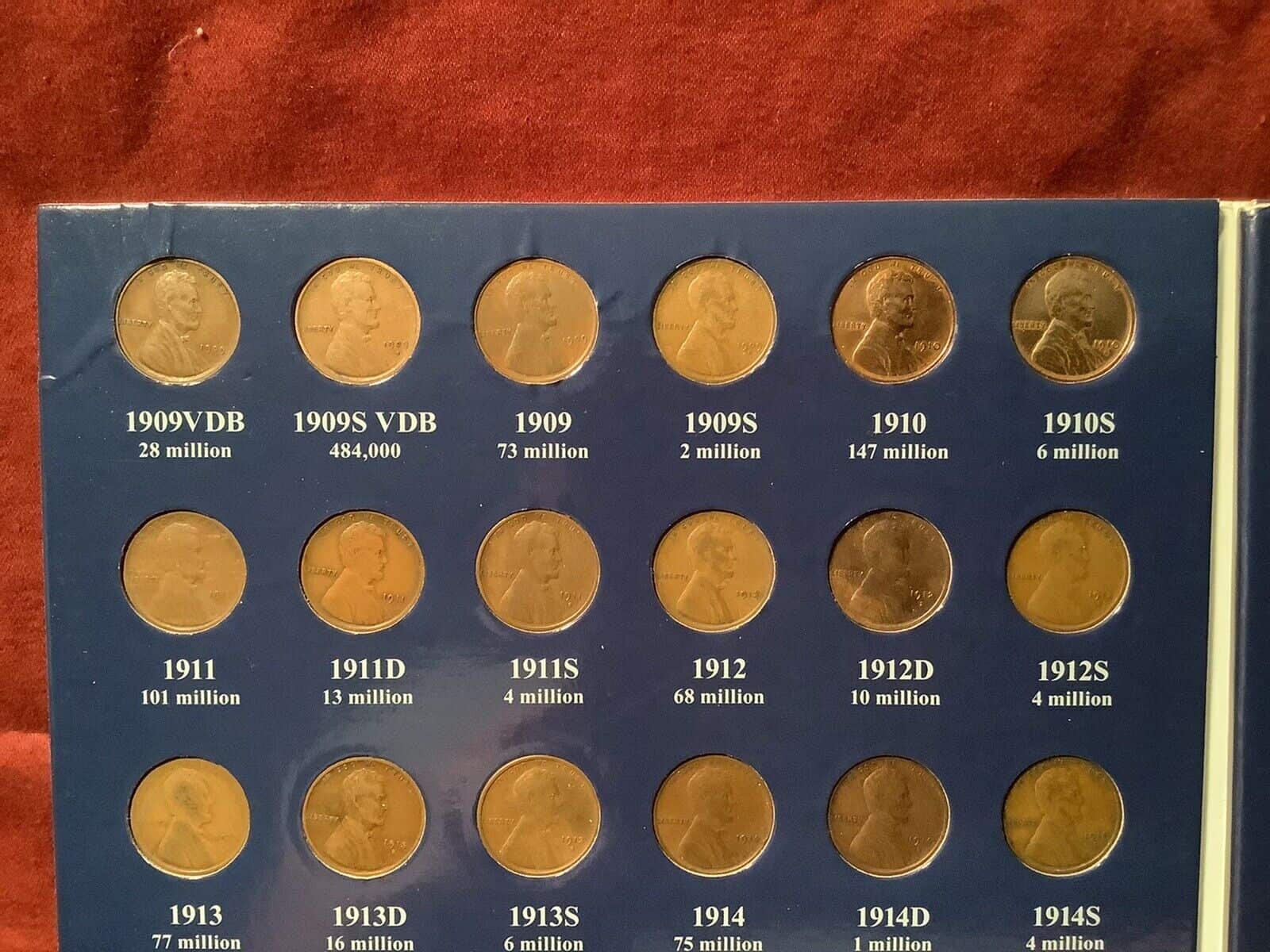Lincoln Wheat cents Complete Set 1909 -1958 141 Coins 1909-S VDB 1922 No D