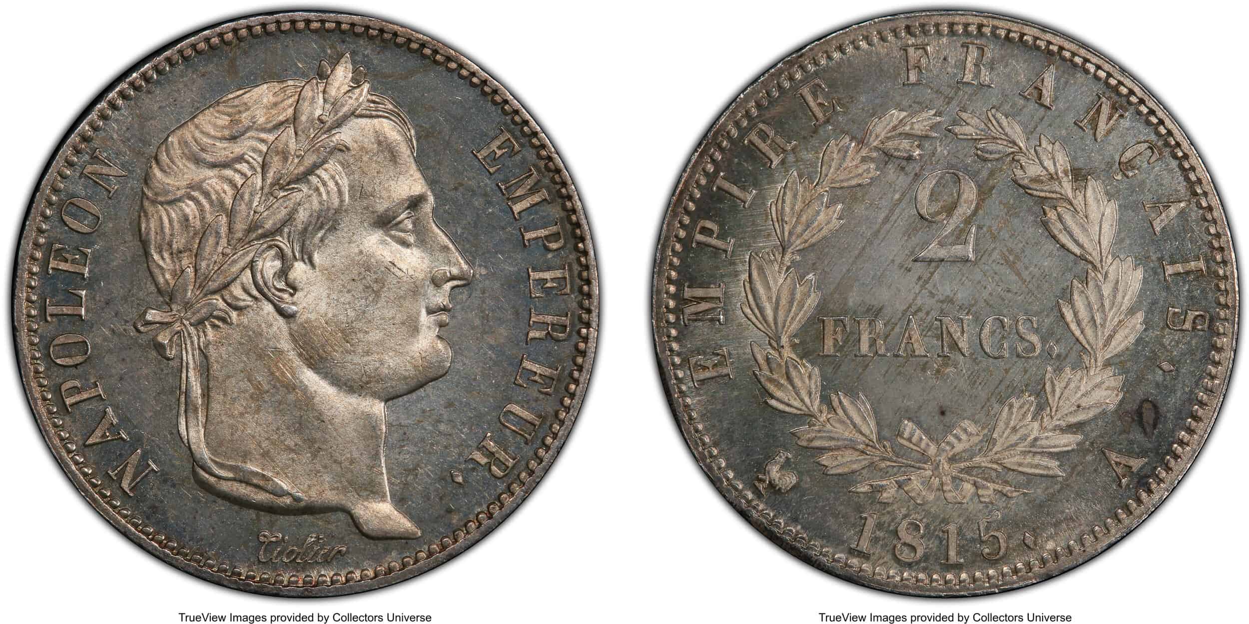 Napoleon 100 Days 2 Francs, 1815-A, PCGS MS64