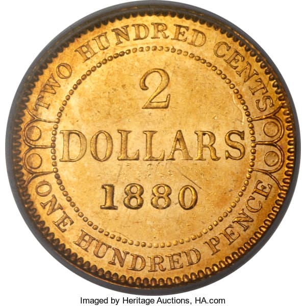 Newfoundland. Victoria Gold 2 Dollars, 1880, PCGS MS62