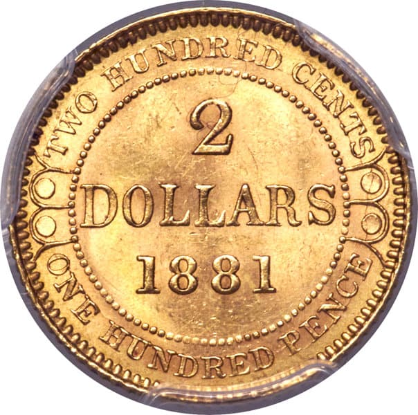 Newfoundland. Victoria Gold 2 Dollars, 1881, PCGS MS64