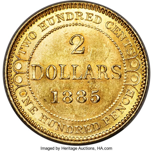 Newfoundland. Victoria Gold 2 Dollars, 1885, PCGS MS64