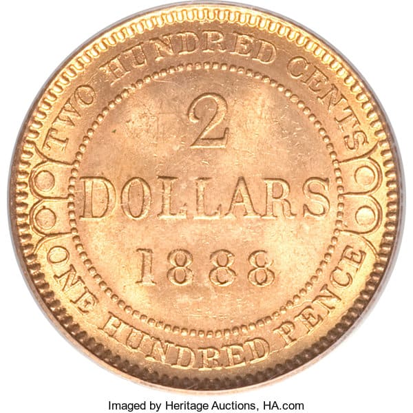 Newfoundland. Victoria Gold 2 Dollars, 1888, PCGS MS64