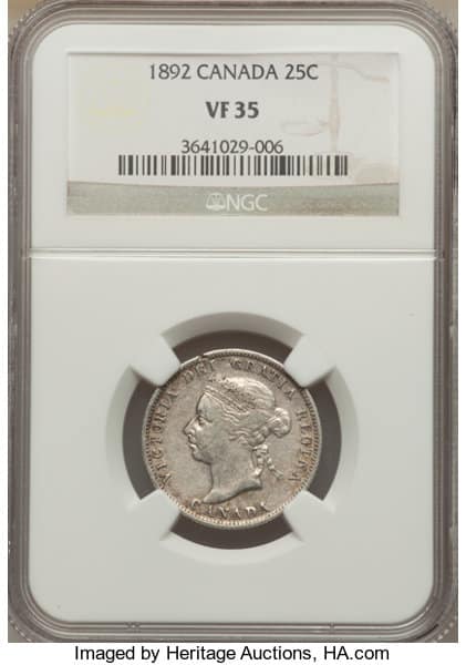 Victoria 25 Cents 1892
