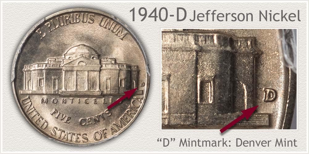 1940 D Jefferson nickel 