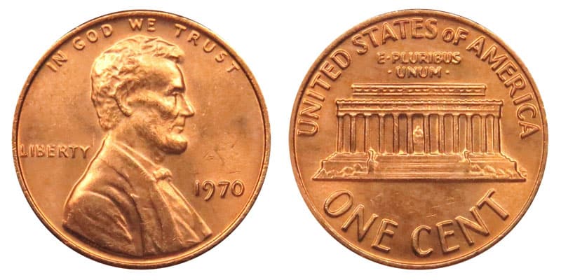 1970 No Mint mark Lincoln penny