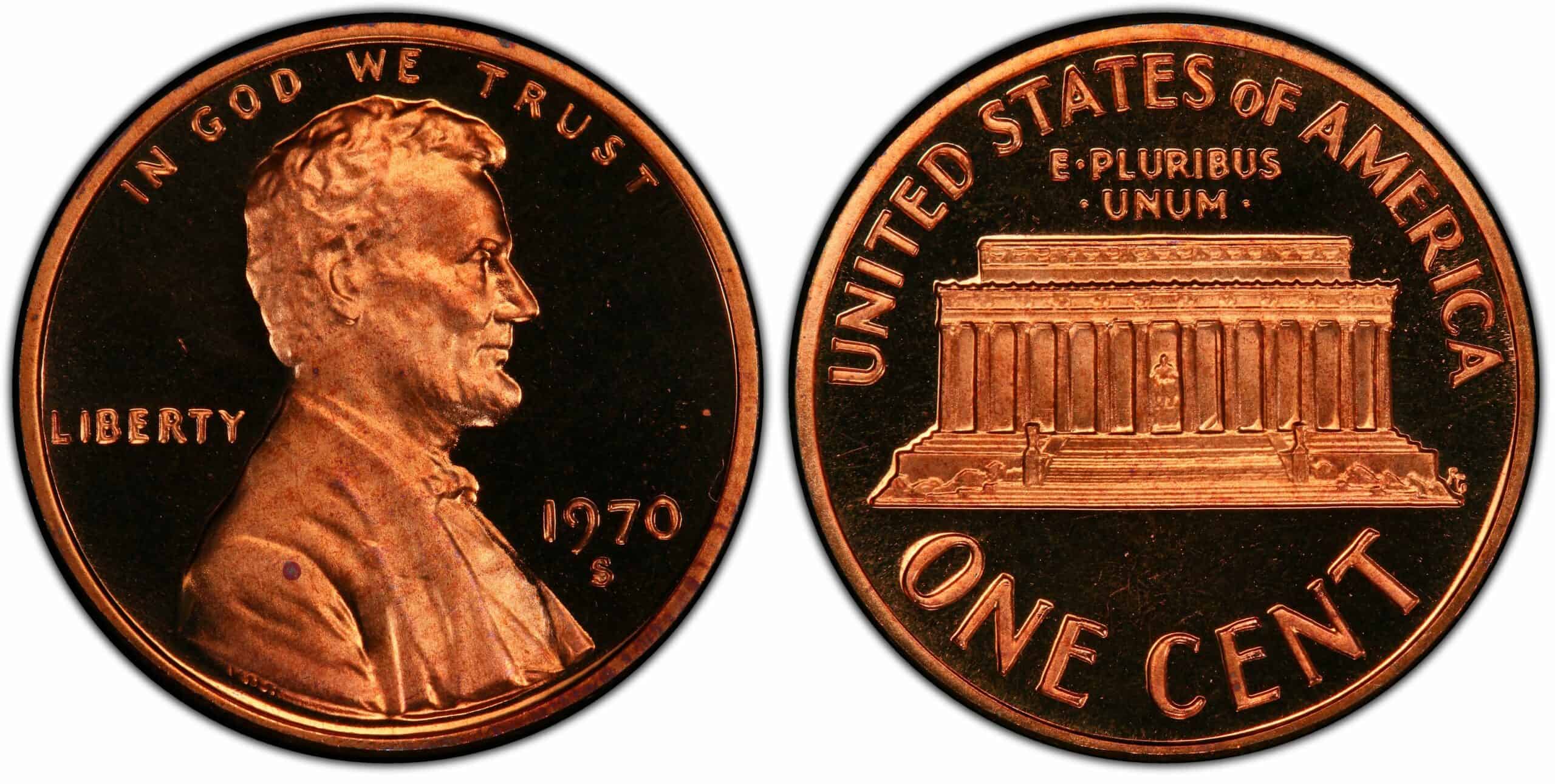 1970 S proof Lincoln penny 