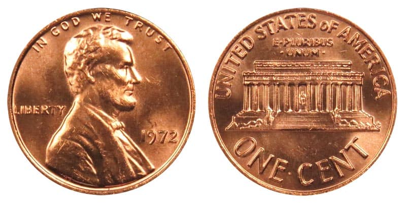1972 No Mint mark Lincoln penny Value