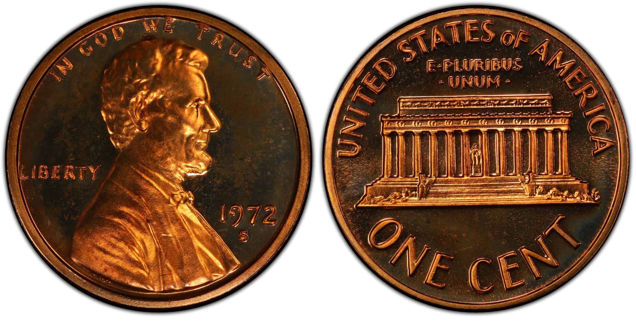1972 S proof Lincoln penny value