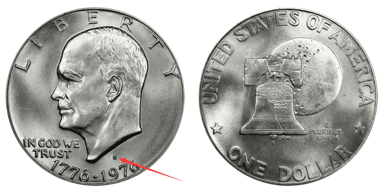 1976 S Eisenhower silver dollar