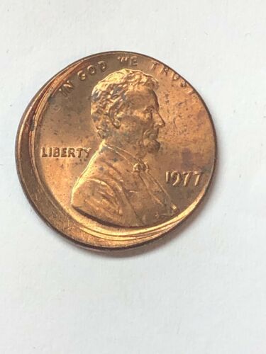 1977 Lincoln penny with off-center error