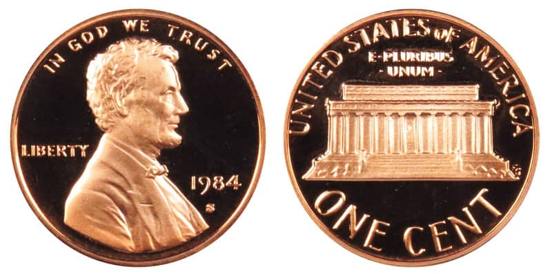 1984 S proof Lincoln penny Value