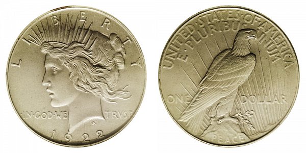 The 1922 Silver Dollar without a Mint Mark (Normal)