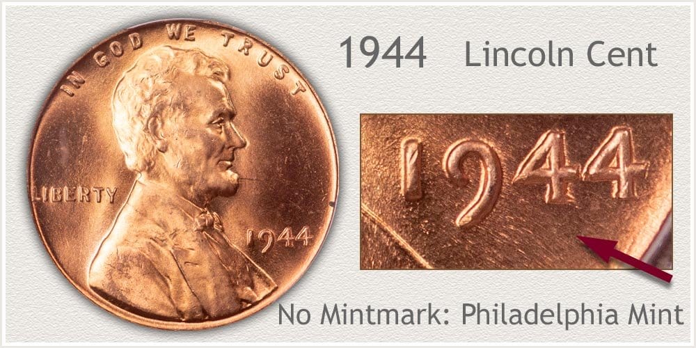 The 1944 Wheat Penny without a Mint Mark