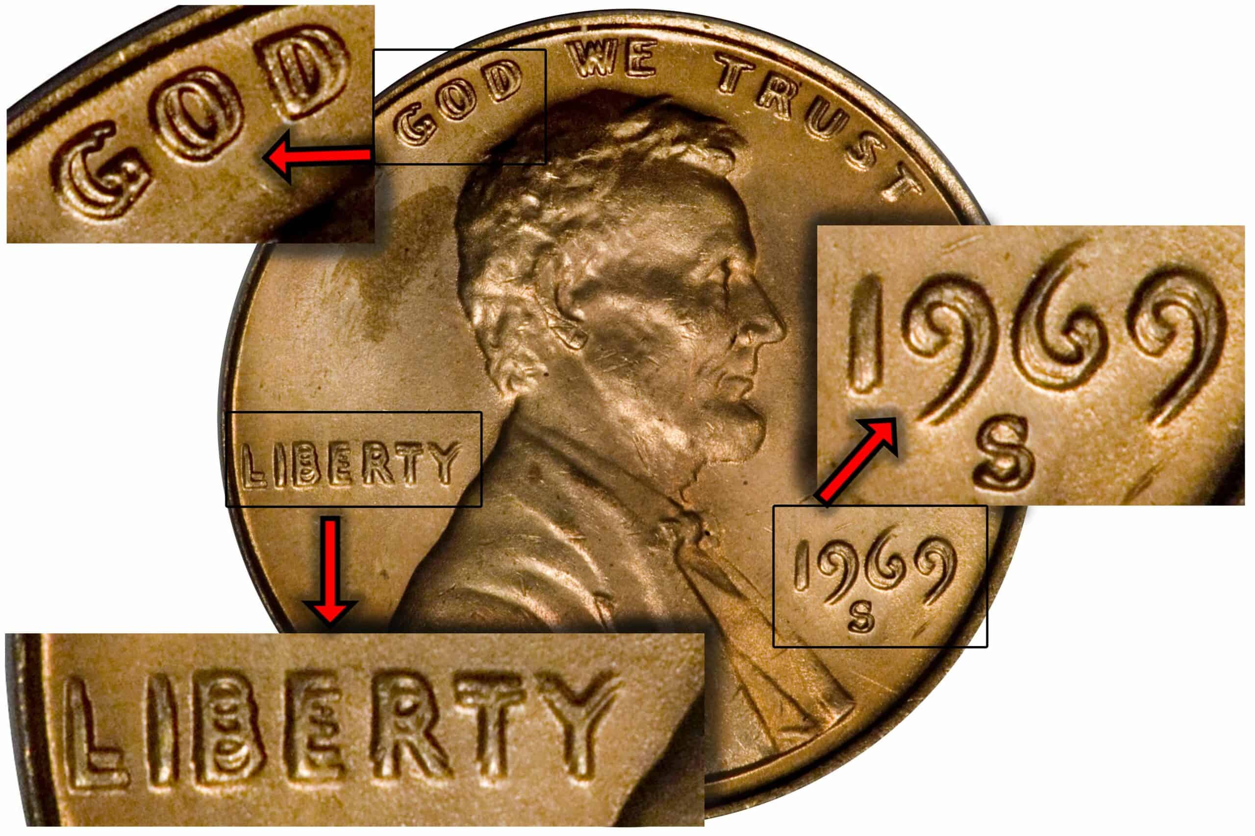 1969 “S” Double Die Error Penny (Reverse and Obverse)