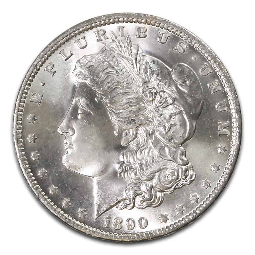 The Obverse of the 1890 Silver Dollar