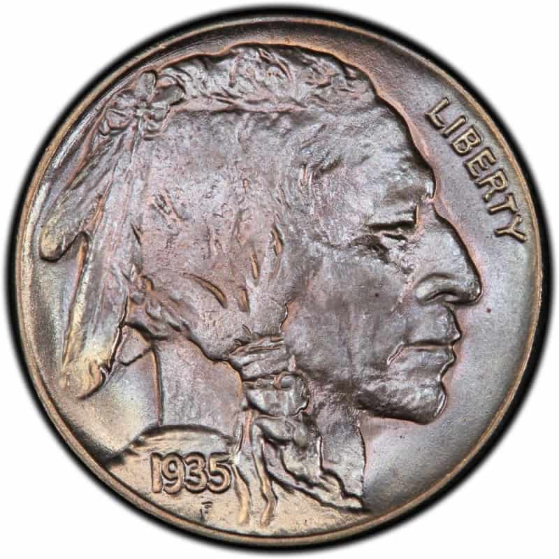 The Obverse of the 1935 Buffalo Nickel