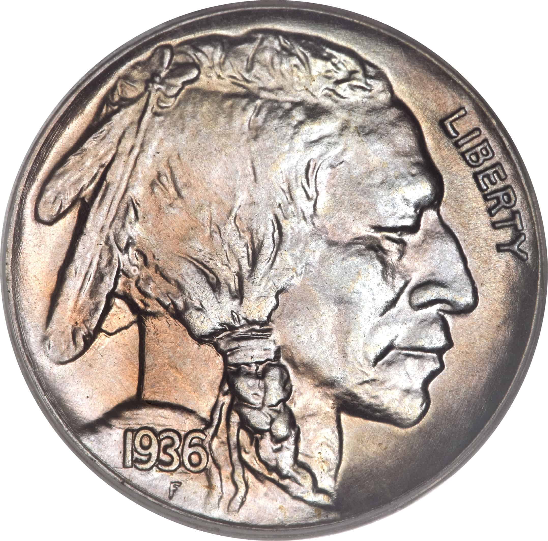 The Obverse of the 1936 Buffalo Nickel