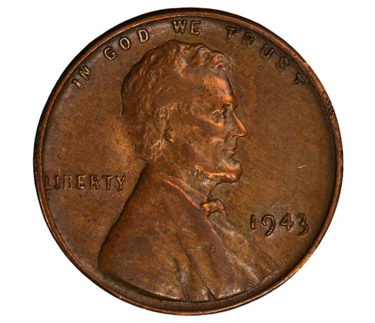 The Obverse of the 1943 Copper Penny