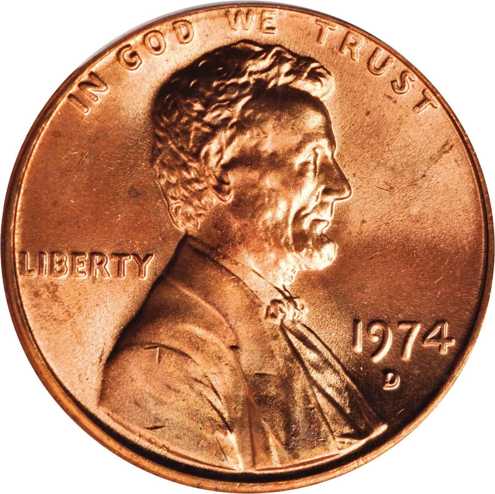The Obverse of the 1974 Penny
