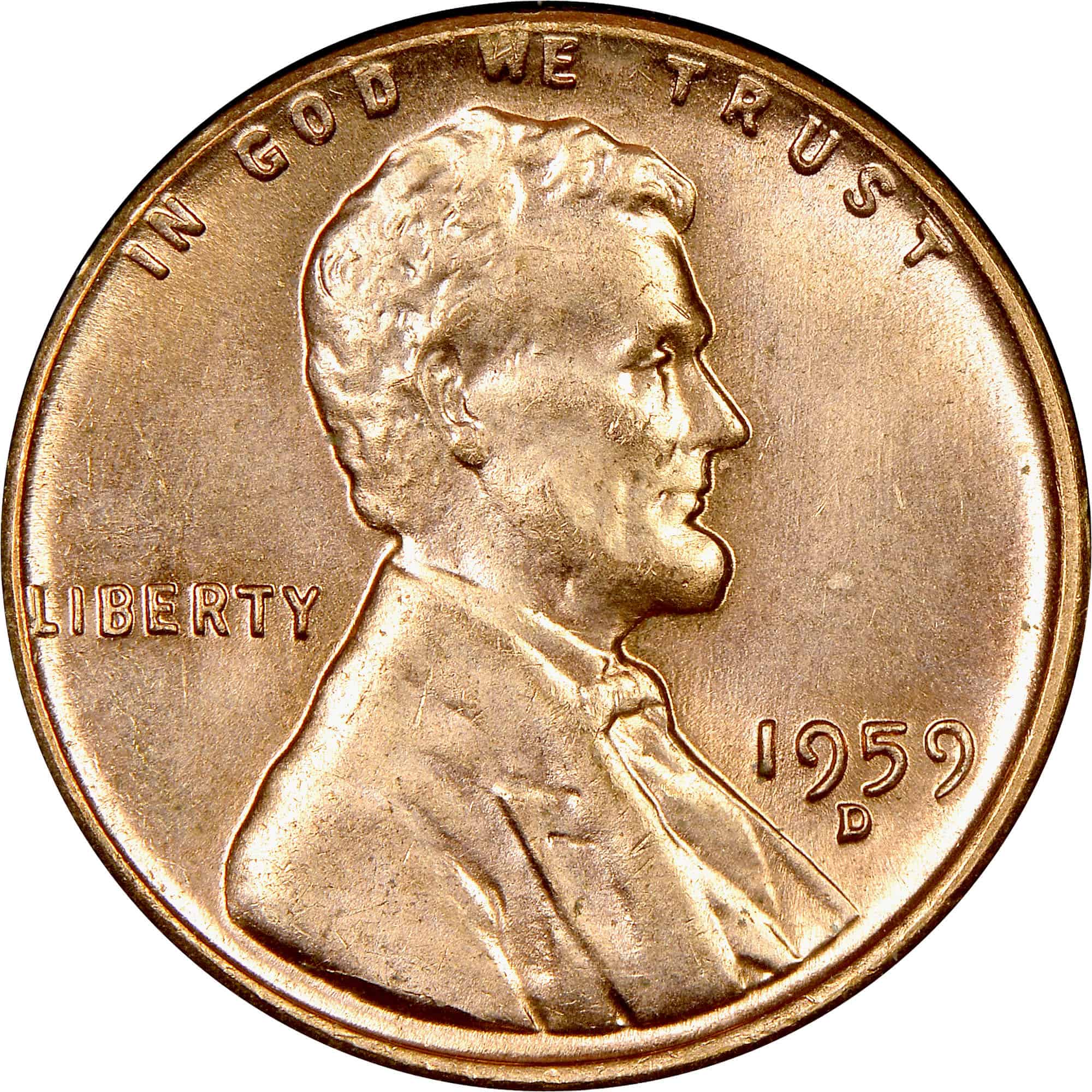 The obverse of the 1959 Lincoln penny