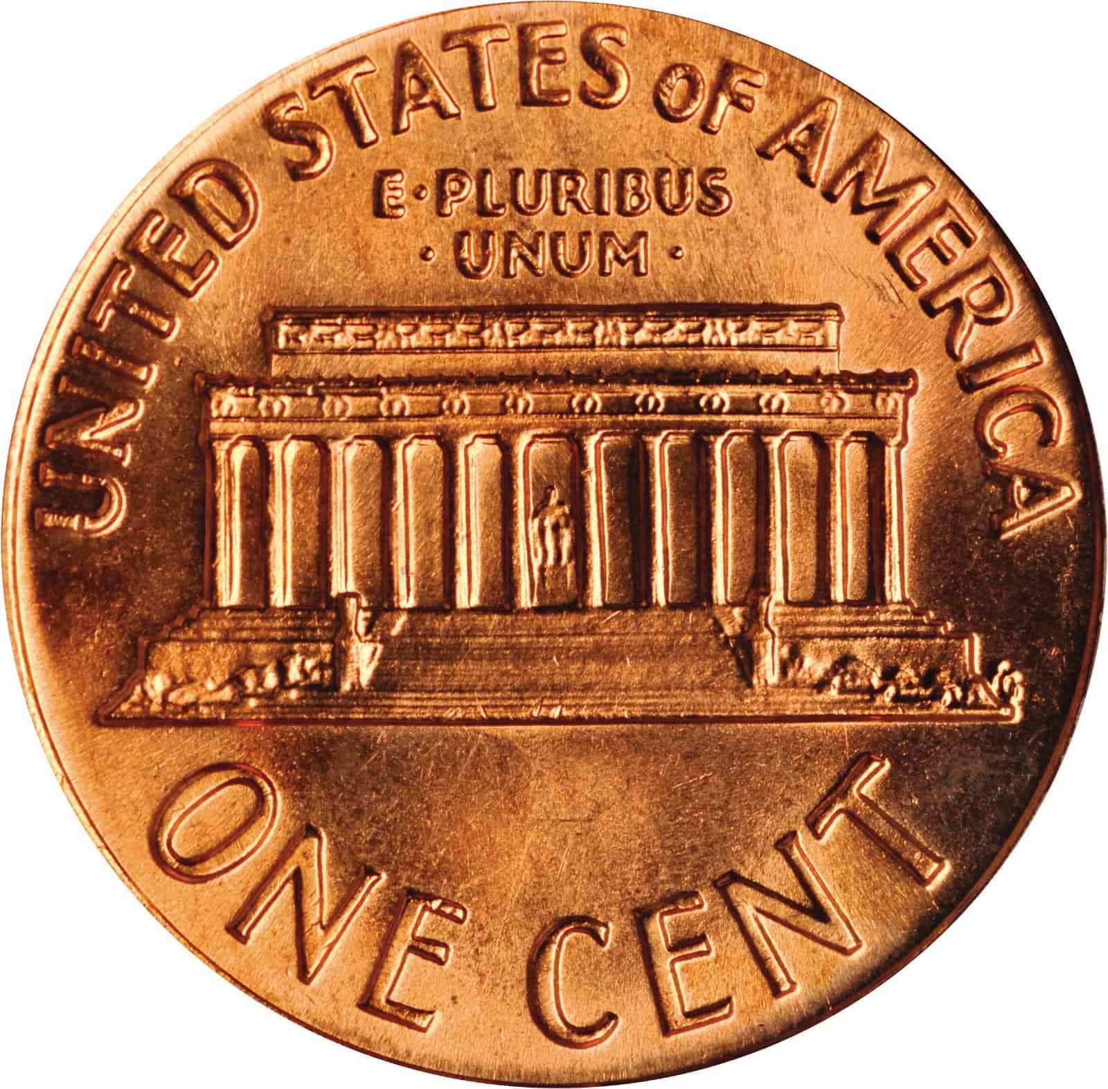 The reverse of the 1972 Lincoln penny