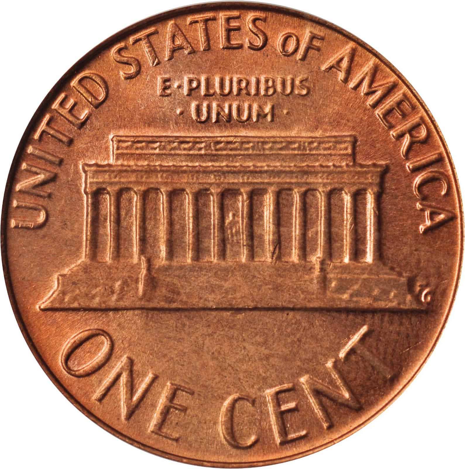 The reverse of the 1977 Lincoln penny