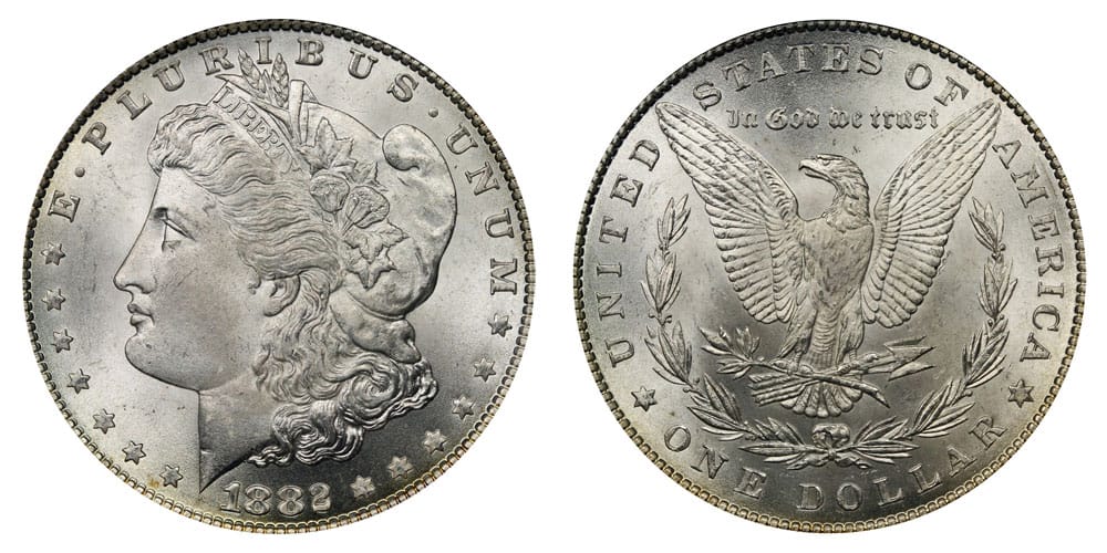 1882 No Mint mark Morgan silver dollar