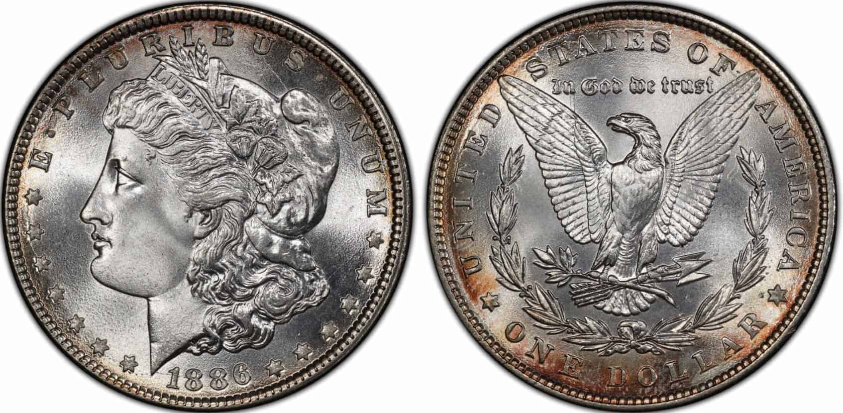 1886 Proof (P) No Mint Mark Silver Dollar